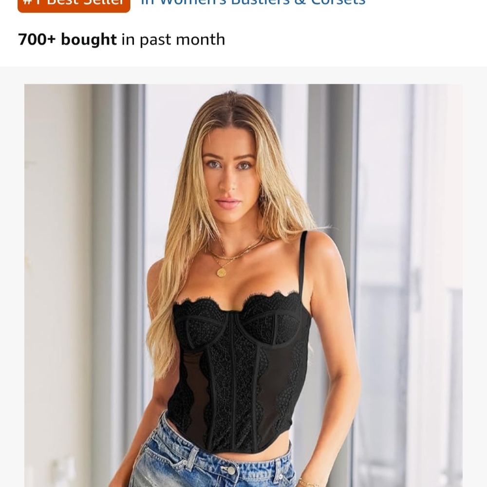 Dealmore Black Lace Corset Top